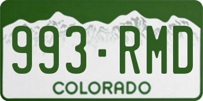 CO license plate 993RMD
