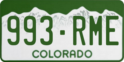 CO license plate 993RME