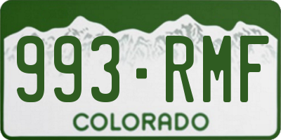 CO license plate 993RMF