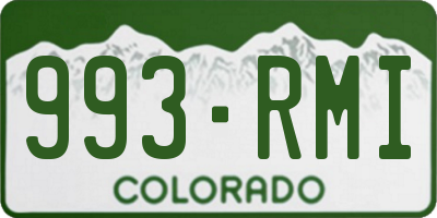 CO license plate 993RMI