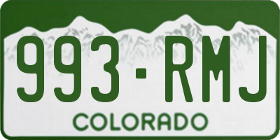 CO license plate 993RMJ