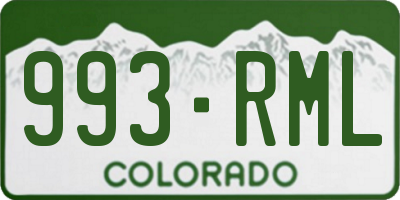 CO license plate 993RML