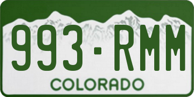 CO license plate 993RMM