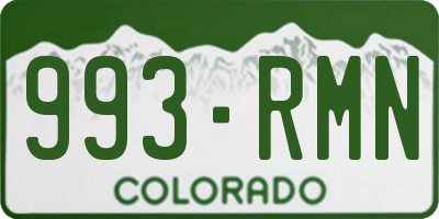 CO license plate 993RMN