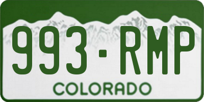 CO license plate 993RMP