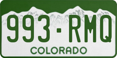 CO license plate 993RMQ