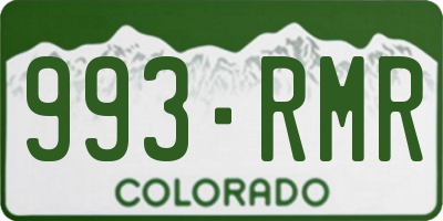 CO license plate 993RMR