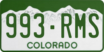 CO license plate 993RMS