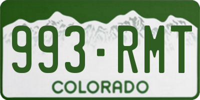 CO license plate 993RMT