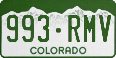 CO license plate 993RMV