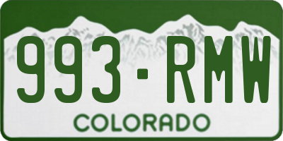CO license plate 993RMW