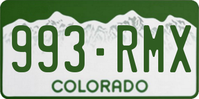 CO license plate 993RMX