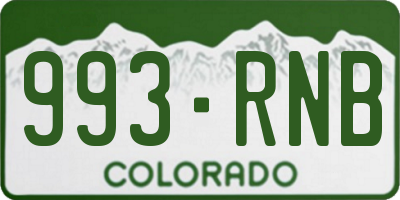 CO license plate 993RNB