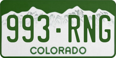 CO license plate 993RNG
