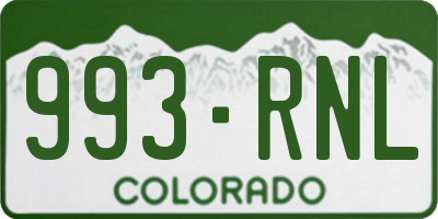CO license plate 993RNL