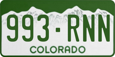 CO license plate 993RNN