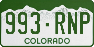 CO license plate 993RNP