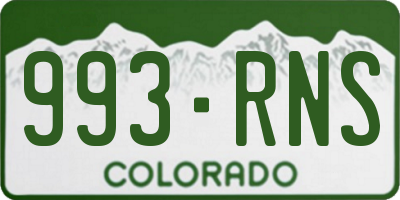 CO license plate 993RNS