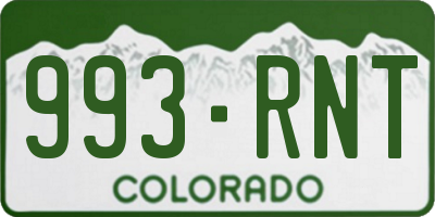 CO license plate 993RNT