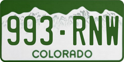 CO license plate 993RNW