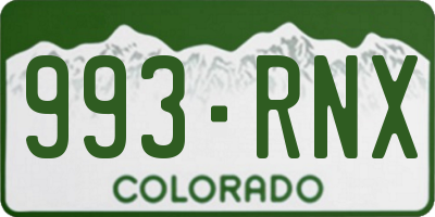CO license plate 993RNX