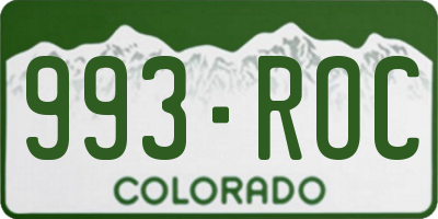 CO license plate 993ROC