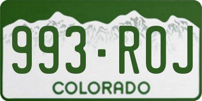 CO license plate 993ROJ