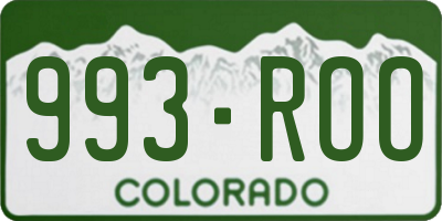 CO license plate 993ROO