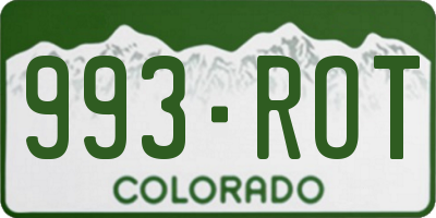 CO license plate 993ROT