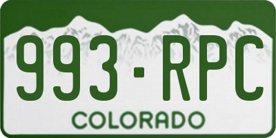 CO license plate 993RPC
