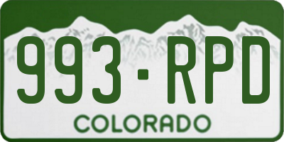 CO license plate 993RPD