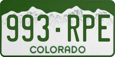 CO license plate 993RPE
