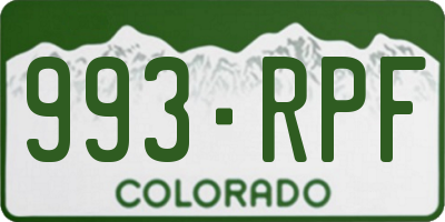 CO license plate 993RPF