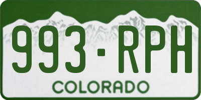 CO license plate 993RPH