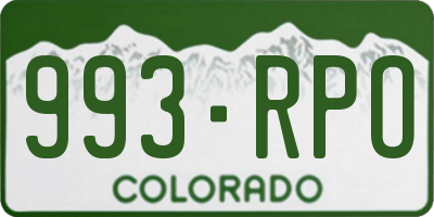CO license plate 993RPO