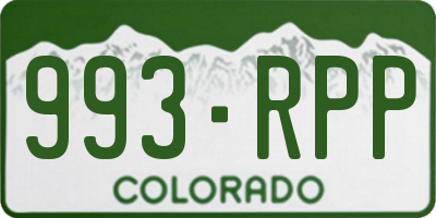 CO license plate 993RPP