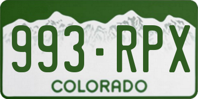 CO license plate 993RPX