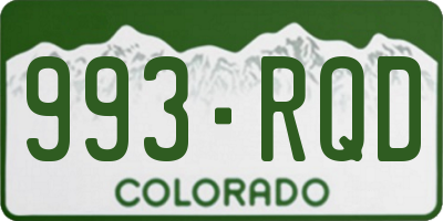 CO license plate 993RQD