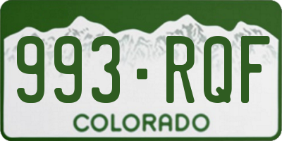 CO license plate 993RQF
