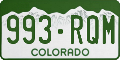 CO license plate 993RQM