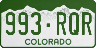 CO license plate 993RQR