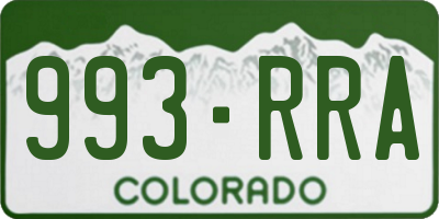 CO license plate 993RRA
