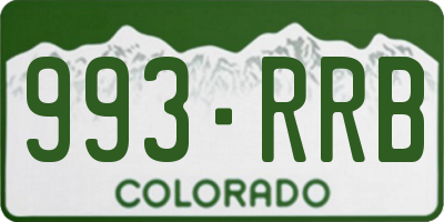 CO license plate 993RRB