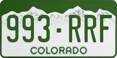 CO license plate 993RRF