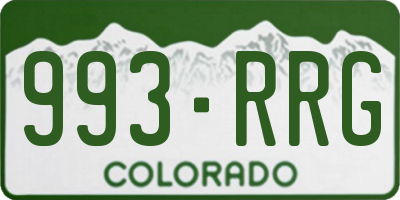CO license plate 993RRG