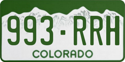 CO license plate 993RRH