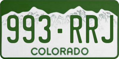 CO license plate 993RRJ