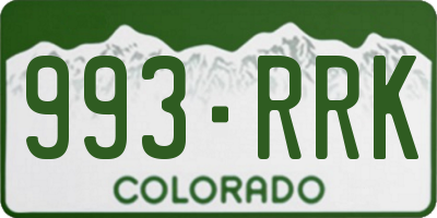 CO license plate 993RRK