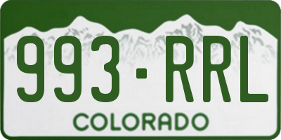 CO license plate 993RRL