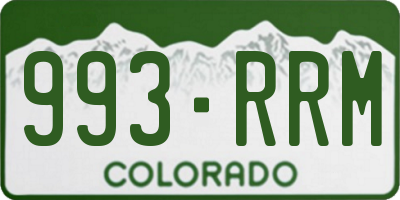 CO license plate 993RRM